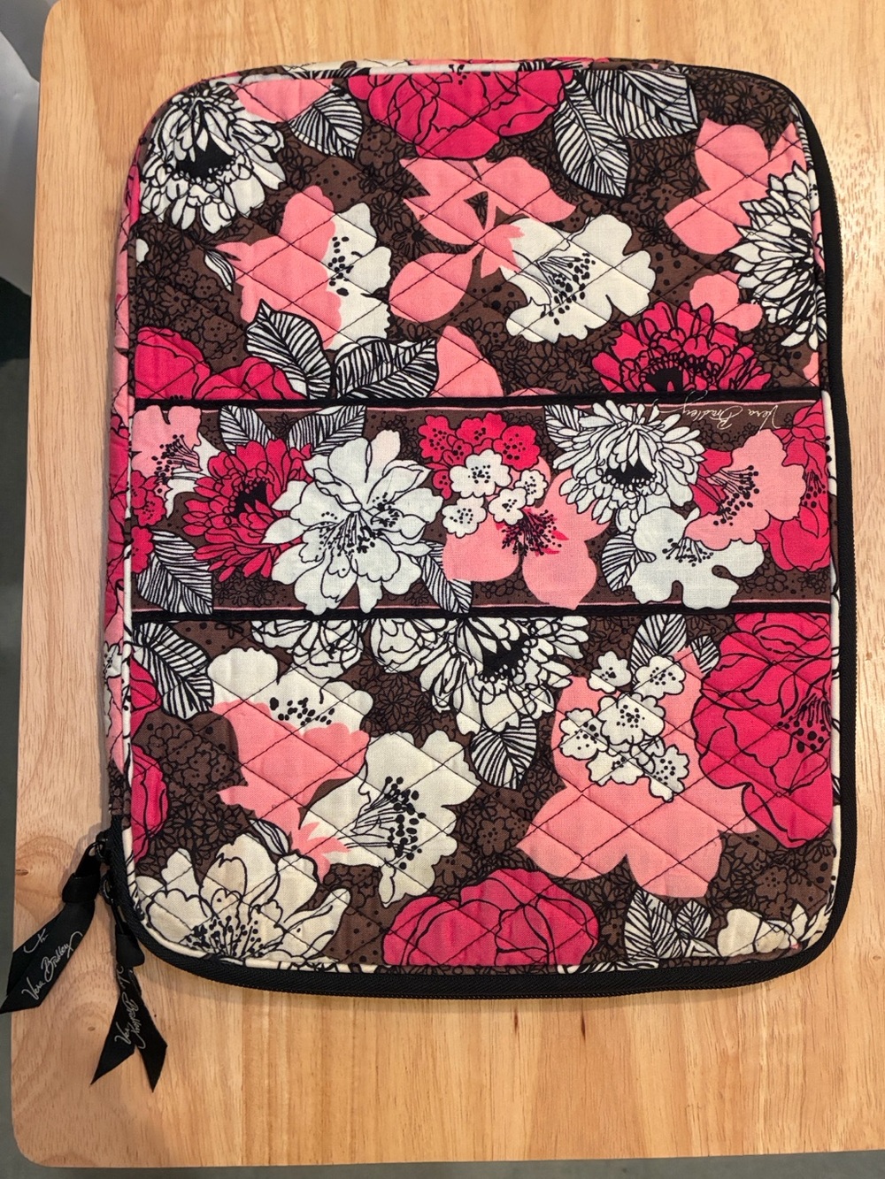 Vera Bradley Quilted Tablet Sleeve Case in Mocha Rouge *Retired* - Picture 1 of 6